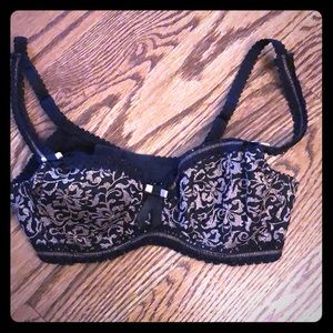 FAUVE Black & Gold elegant designer bra 32C